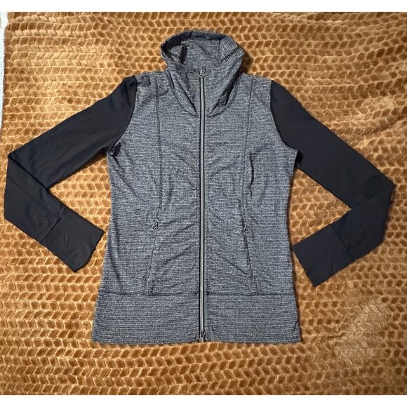lululemon athletica Jackets & Blazers - EXCELLENT Lululemon Daily Yoga Jacket Coco Pique Black Full-Zip Long Sleeve 6